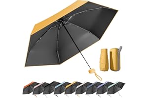 MPXEAVG Ombrello Mini, Ombrello Pieghevole, Mini Ombrello Tascabile, Ombrello Pieghevole Antivento, Ombrello da Viaggio, UPF>50+ Ombrello da Sole/Pioggia