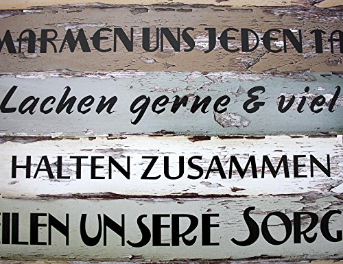 Plankeschild Familienregeln aus MDF, 51×33 cm - 2