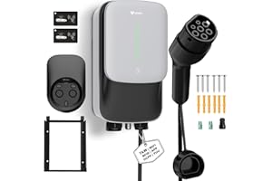 GONEO Wallbox 7kW Stazione di Ricarica 8A-32A OCPP Monofase 230V con cavo da 5m Scheda RFID Protezione IP65 IK10 Controllo Tramite App Wi-Fi Bluetooth Ricarica Programmata