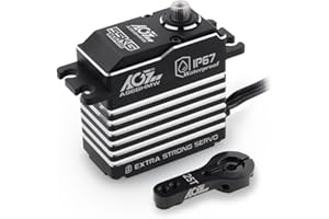 AGFRC Servosterzo Digitale da 55 kg ad Alta Coppia Impermeabile - Servo Senza spazzole programmabile in Metallo per 1/8 Modelli RC, Angolo di Controllo 180 ° (A86BHMW)