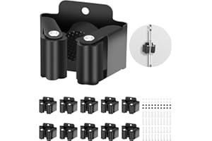 FAOKZE Montowany na Ścianie Uchwyt na Narzędzia - Zestaw 10 Wytrzymałych Uchwytów ze Stali Nierdzewnej na Miotły i Urządzenia do Zawieszenia