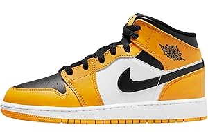 NIKE Air Jordan 1 Mid GS Trainers 554725 Sneakers Shoes UK US EU Black White