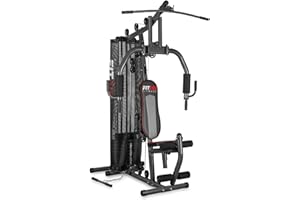 FITFIU Fitness GYM-200 - Macchina palestra multifunzione fitness, Stazione Multifunzione con pesi e bicipiti panca scott, Macchina da palestra allenamento completo tronco superiore e inferiore