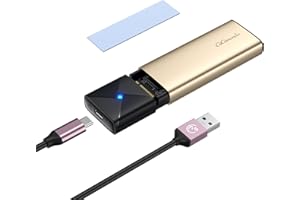 GiGimundo boîtier SSD M.2 SATA Adaptateur 5Gbps en Aluminium sans Outil Externe M.2 SSD boîtier Disque Dur Prise en Charge UASP pour SSD M2 NGFF 2230/2242/2260/2280 avec câble(Pas pour NVMe), Or Rose