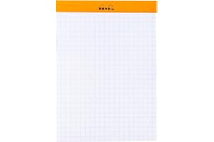 RHODIA 194046C - Blocco Memo N°13 arancione- A6 11,5 x 16 cm - 5/5 (Quadretti piccoli) - 240 FOGLI 80g/m - Pratico e Compatto - Collezione Rhodiatime