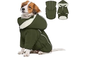 KATZINST Cappottino invernale per cani, Giacca per Cani Calda e Morbido, Giacca Cani Antivento con Anello Per Imbracatura