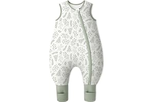 Yoofoss Gigoteuse à Pieds et Chaussettes pour Bébé 2.5 TOG Hiver Coton Gigoteuse Super Doux et Chaud Emmaillotage Sac de Couchage 80 cm pour Bébé Garçons Filles 18-24 Mois