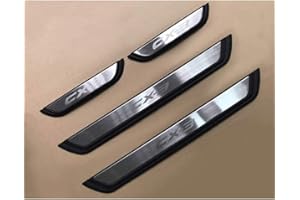 AILZNN Einstiegsleisten Abdeckung Zierleisten FüR Mazda Cx-3 Cx3 2017 2018, Edelstahl TüRschweller Schutz Leisten Schwellerleisten Interieur Ladekantenschutz Auto ZubehöR, 4 StüCk