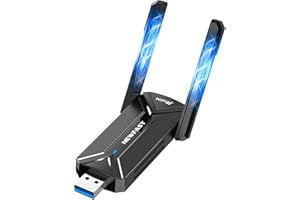 NEWFAST WiFi7 Adapter BE6500Mbps WiFi Dongle For PC, USB3.0 Wireless Adapter, 2x5dBi Antennas, 4096-QAM, MLO, WPA3, USB WiFi Adapter For PC Supports Windows 10/11 Only