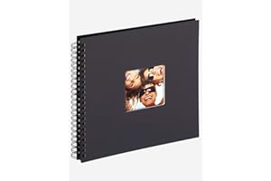 walther design Album Fotografico Nero 30 x 30 cm Album a Spirale con Ritaglio di Copertina, Fun SA-110-B