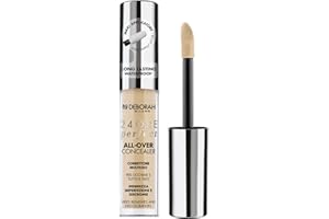 Deborah Milano - Correttore Fluido 24 Ore Perfect All-Over con Acido Ialuronico, 2.1 Light, Lunga Tenuta Waterproof, Effetto Alta Coprenza e Idratante, Minimizza Occhiaie e Discromie del Viso, 5.5 gr