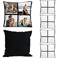 MAIKESUB 4 Pcs Sublimation Blank Lattice Pillow Cases Cushion Cover Throw Pillow Covers for Sublimation Printing 15.7 x 15.7 Inch with Invisible Zippers DIY No Pillow Insert 4 Panel