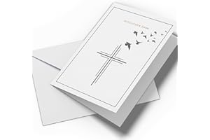 ‎BRIEFZAUBER Set 25x Trauer Danksagung | Klappkarten & Umschläge | Moderne Trauerkarten Danksagung, Trauerkarten Danksagung mit Innentext (Kreuz - 25 Stück)