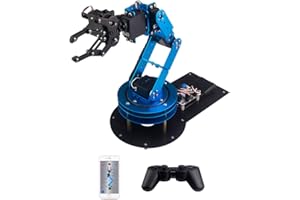 LEWANSOUL LeArm Robotic Arm 6DOF Full Metal Programmable Robot Arm with Servo,Controller, Wireless Handle/PC/App/Mouse Control, Support Python Programming Learning Robotic Arm Kits for Adult