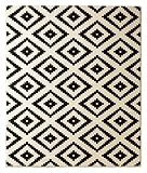 Hanse Home 102332_120x170 Teppich Läufer Bettumrandung Brücke, Polypropylen, schwarz creme, 120 x 170 x 0.9 cm - 2
