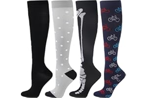 BONANGEL 4 Paia Calze a Compressione Graduata per Donna e Uomo da 15-20 mmHg Calzini Elastiche Estive per Infermiere, Sportivi, Medici, Ciclismo, Running e in Gravidanza, Viaggi in Aereo