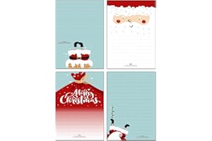 THE LAZY PANDA CARD COMPANY Papel para escribir con diseño de Navidad - Cartas de agradecimiento - Carta a Papá Noel hecha de papel reciclado (20)