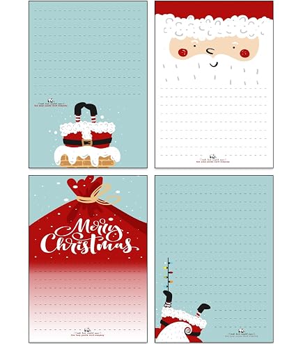 Kit Letterina Per Babbo Natale Rachel Ellen - Con Busta, Adesivi E Cartolina Di Ringraziamento - 3