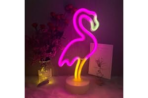 ENUOLI Pink Flamingo Neon Light Signs USB/Battery Operated LED Flamingo Neon Night Lights for Bedroom Decoration, Party, Gift