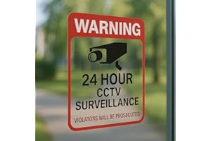 HARRINGTON MARLEY Confezione da 10 adesivi in vinile trasparente con scritta "Keep Out", CCTV In Operation, 150 mm x 200 mm, per finestra, porta, ufficio, sicurezza