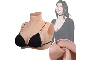 Peikey Faux Sein Silicone, [Version Polaire] avec Soutien-Gorge Approprié, détail de la Mise à Niveau Fausse Poitrine Bust en Silicone réaliste pour Travesti, Bonnet B-G