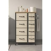 miyuhome 8 &Ccedil;ekmeceli Banyo D&uuml;zenleyici Deri &Ccedil;ekmeceli Banyo Organizer Wc D&uuml;zenleyici Banyo Rafı krem 95 x 52