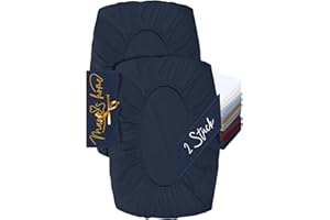 ‎MARIE´S HOME Marie´s Home 2er Pack Kissenbezug für Nackenstützkissen - Kopfkissenbezug für Nackenkissen - Spannbezug und Kissenbezug 1627.2372, S (30-35 x 45-50 cm), Navyblau