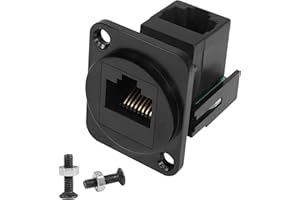 QIANRENON RJ45 90° Angled Panel Mount Adapter CAT5E/CAT5 Ethernet Network Adapter