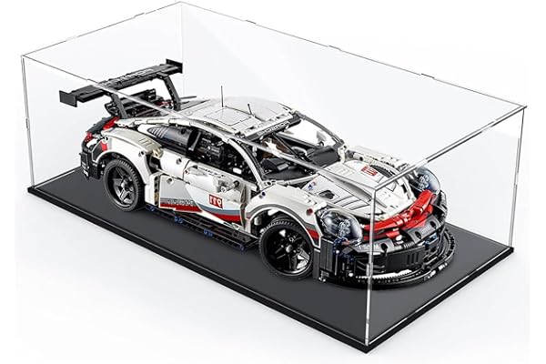 Nynelly Vitrine en Acrylique pour Collection, Boîte en Acrylique Transparent avec Base pour Lego 42083 42096 Boîte de Présentoir Antipoussière pour Figurines Action Pop, 23.6x11.8x7.9 inch, Noir