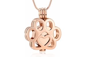 MEMORIAL JEWELRY Joyas para cenizas para perro/gato, acero inoxidable, urna conmemorativa, collar de urna en el interior, mini caso, Keepsake Cremación, joyas para mujeres y hombres