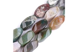 GEM-INSIDE CREATE YOUR OWN FASHION Sweet & Happy Girl'S Store 8x16mm Twist Gemstone Indien Achat Perlen Strang 15 Zoll Schmuckherstellung Perlen