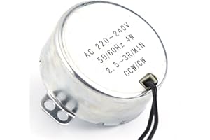 FAFEICY Motore Sincrono 1pc 220-240V AC Motore Elettrico Sincrono Motoriduttore 4W CW/CCW Coppia Elevata per Riscaldatore Artigianato Lampade Illuminazione Giocattoli(2.5-3RPM)