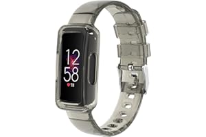ISABAKE TPU Watch Strap for Fitbit Luxe/Inspire HR/Inspire 2/Ace 2/Ace 3, Transparent Full Protective Replacement Wristbands for Women Kids