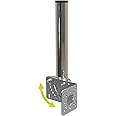 Stainless Steel 1.5" Diameter and 12" Length Pole Mount Bracket to Wall Mount Pole Weather Station for Cell Phone Signal Booster Outside Home Antenna TV Antenna Mast Adjustable Angle