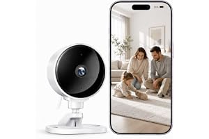 WOLFANG inomhuskamera 1080P säkerhetskamera CCTV-kamera hussäkerhet, rörelse/ljuddetektering, hemsäkerhetskamera, 2-vägs ljud