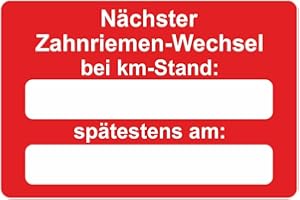 SIMHOA KFZ Serviceaufkleber / Inspektionsaufkleber 60 x 40 mm - 250 Stück - verschiedene Varianten (Nächster Zahnriemen-Wechsel)