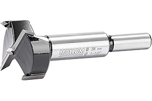 MOLLOM 1-1/2" (38mm) Forstner Drill Bit for Precise Woodworking with Durable YG8 Carbide Thickness of 2.0mm,This Hinge Cutter Tool is Ideal for Hard Wood, Plastic, Plywood