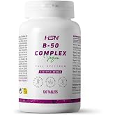 HSN B-50 Complex - 120 Tablets | High-Potency B-Complex with Inositol for Energy and Intellectual Performance. 100% Vegan and