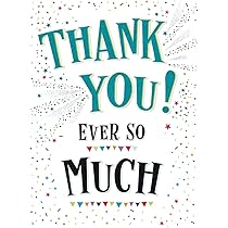 Thank You So Very Much Gigantic Greeting Card Embellished A4