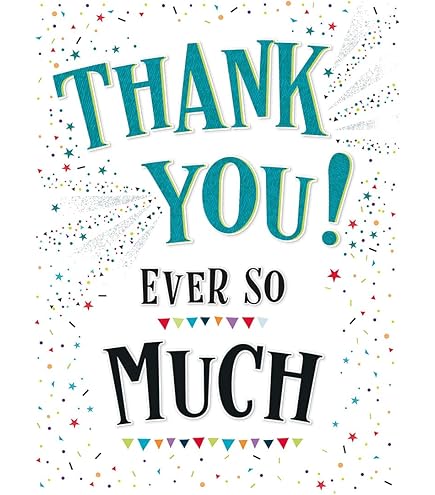 Thank You So Very Much Gigantic Greeting Card Embellished A4