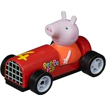 Voiture Slot Carrera Peppa Pig - George - Échelle 1:50 - Compatible Circuits FIRST - Pour Enfants Dès 3 Ans