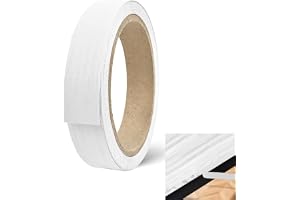 FIGCY Självhäftande vit träfärgad kantlist, 20mm x 10m, matt, för möbler, hyllor & DIY-projekt