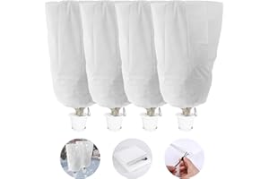 GIONAR 4 PCS Winter Plant Frost Protection Covers,120x80CM Garden Fleece Frost Protection for Plants with Drawstring, Rip Resistant Garden Plant Warming Fleece Jacket