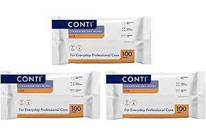 CAREBYMAIL Conti Lite Large Patient Cleansing Dry Wipes (3 Packs of 100 Dry Wipes)
