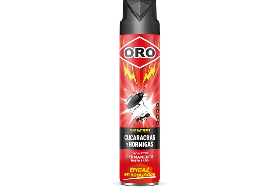 ORO Insecticida Rastreros - Contra cucarachas, hormigas y otros bichos rastreros - Acción en segundos y máxima eficacia - Par