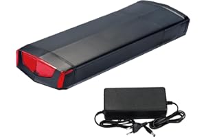 ZUIRUNDA Batteria Ebike 36V 12Ah per motore bici 200W 250W 350W 500W 750W con caricatore, luce posteriore, blocco sicuro, senza portapacchi posteriore (36V 12Ah)