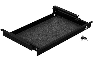 CAVO Dokumentenschublade aus Stahl 500 mm schwarz, abschließbar, mit Kabeldurchführung, Bürotischschublade für Wertsachen von SOTECH