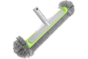 ROTKUSZ Brosse de Piscine, 17,5″ Tête de Brosse de Piscine sans Perche avec Dos en Aluminium Renforcé, Brosse de Nettoyage pour Piscine avec Extrémités Rondes, Balai Piscine Brosse pour Piscine, Baignoire