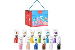 Mideer Finger Paints For Toddlers Non Toxic,Washable Finger Paint Set For Art Supplies For Kids,My First Fingerpaint Kit, Washable Paint For Kids Diy Crafts Painting (60 ml, 12, Piece)