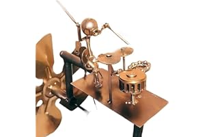 RXYNLL Wetterfahnen Trommler-WindmüHle Garten Dekoration Handgefertigte Metall-Perkussionisten-WindmüHlen Steampunk-Schlagzeuger-WindmüHlen, Dekoration FüR Hof, Garten (Kupfer)